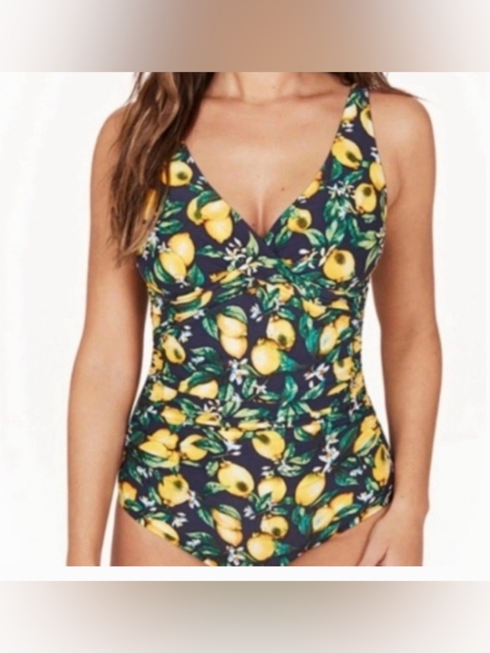Nip Tuck Lemon Print One Piece Swimsuit with Tummy Control and Multi Fit Cups